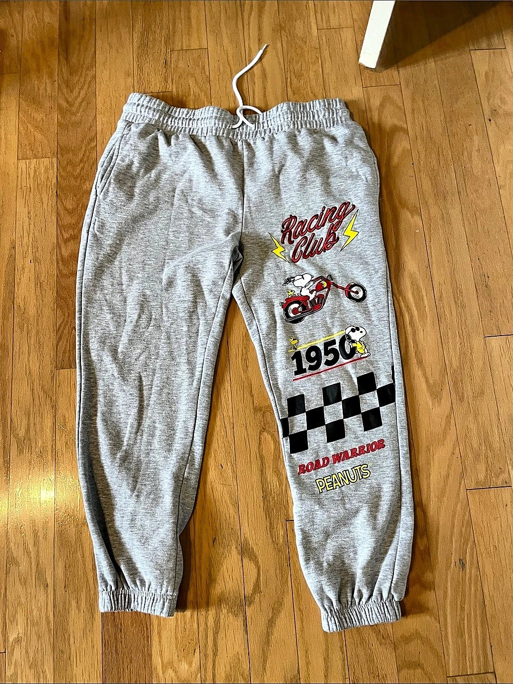 Peanuts Snoopy Racing Club Road Warrior Jogger Sweatpants Gray XXL
